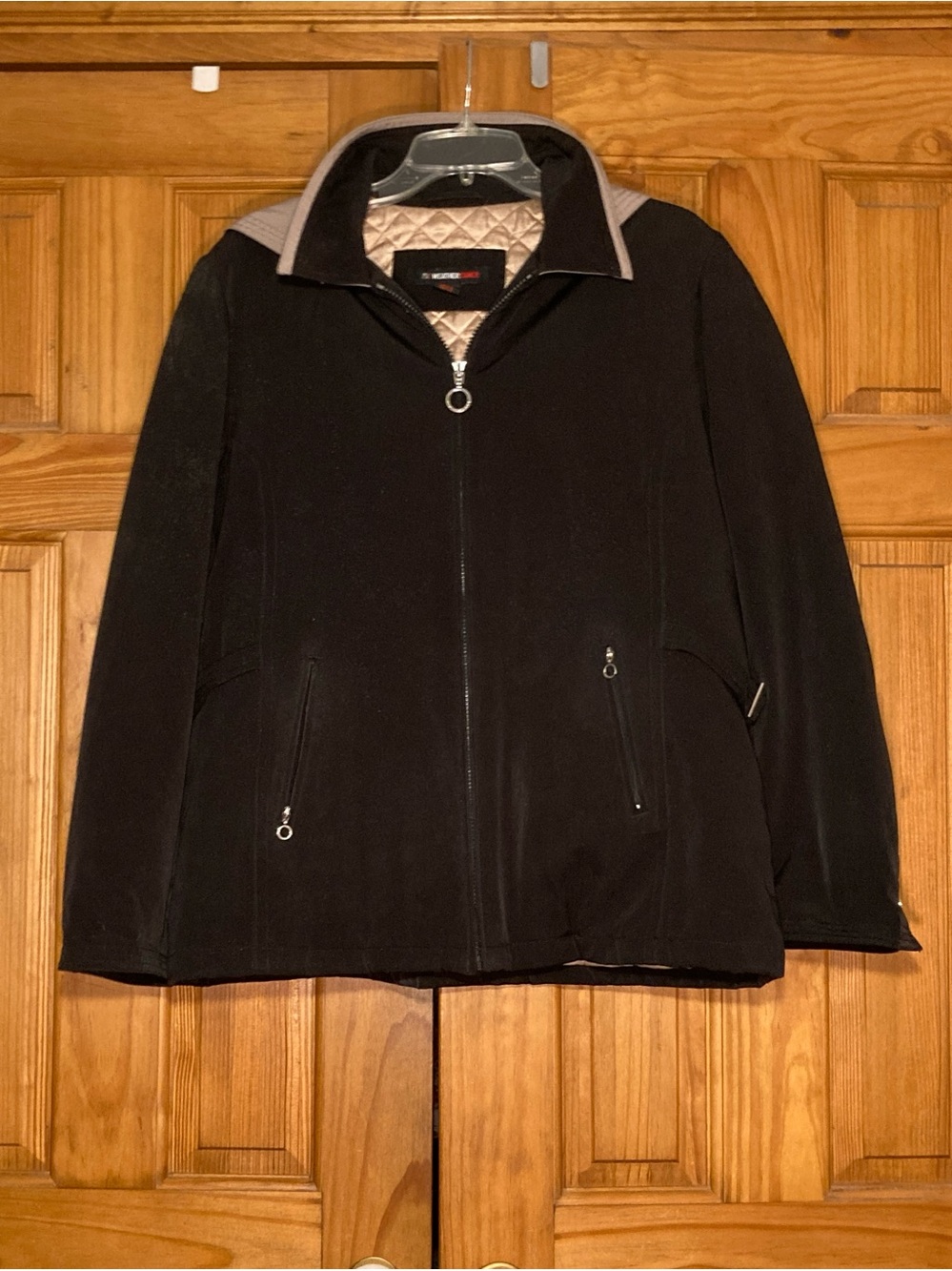 NWOT Weather Tamer Vintage 90s Hooded Coat Jacket Black Size L Large